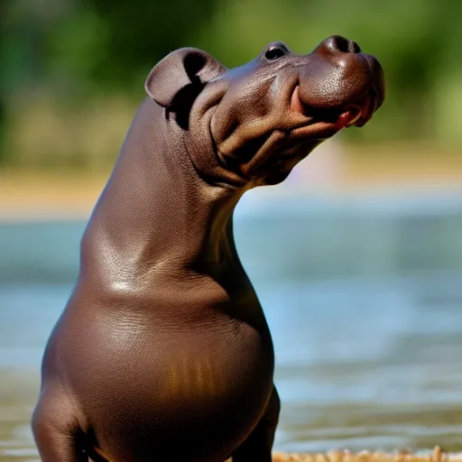 Image similar to photo of a hippopotamus dachshund hybrid