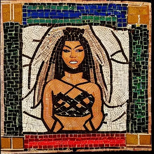 Image similar to roman mosaic of Nicki Minaj