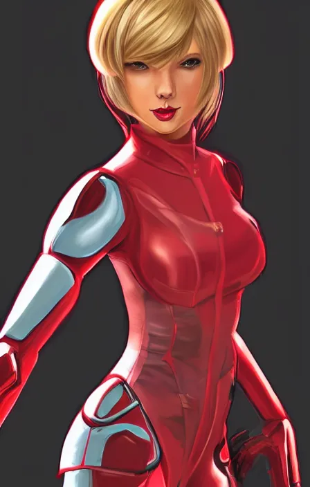 Prompt: Taylor Swift Cosplaying Samus Aran, Samus Aran Fanart, intricate abstract, modeling, posing, photorealistic lighting, vibrant colors, gta 5 skin tone, symmetry, Artgerm Beeple deviantart
