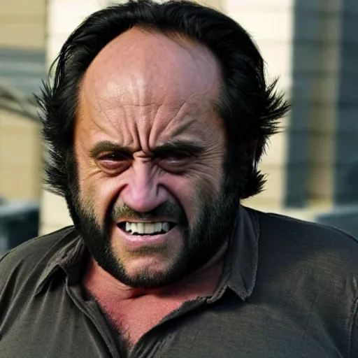 Prompt: danny devito as wolverine in the movie The Wolverine