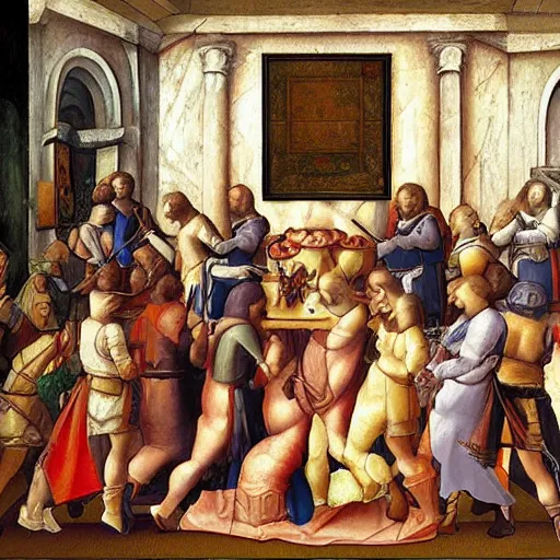 Image similar to Runescape in the style of renaissance art by Leonardo da Vinci