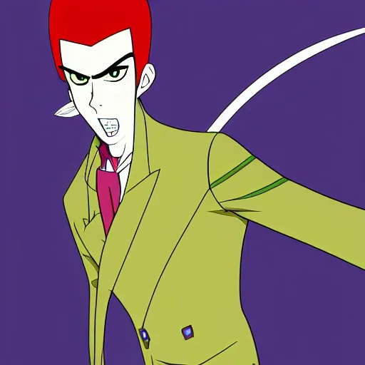 Prompt: Dandy from space dandy anime, cell shading, clean linework, smooth, by Aokamei