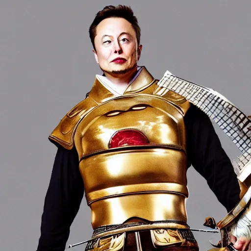 Image similar to elon musk as a samurai, hd photo