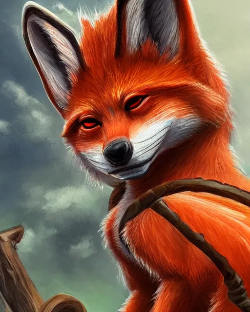 Image similar to award - winning extremely detailed fantasy art of a cute innocent eyes anthropomorphic vulpes vulpes fulva wearing polo shirt and cargo shorts, 4 k