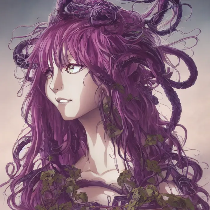 The Portrait of Medusa, Anime Fantasy Illustration by | Stable Diffusion |  OpenArt