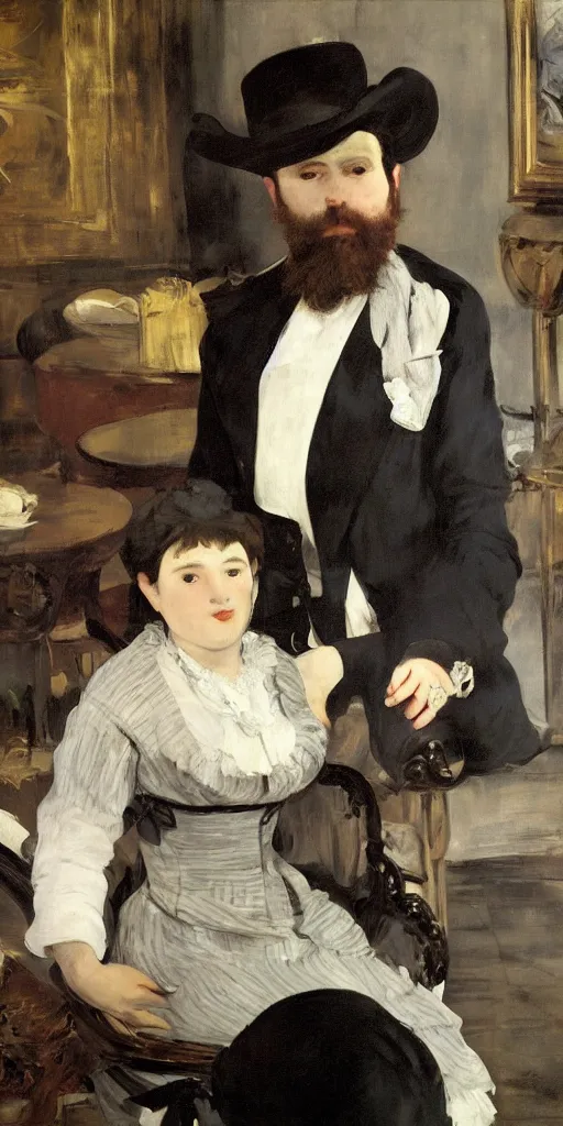 Prompt: manet was born into a wealthy family in paris in 1 8 3 2, digital art, 3 d rendering