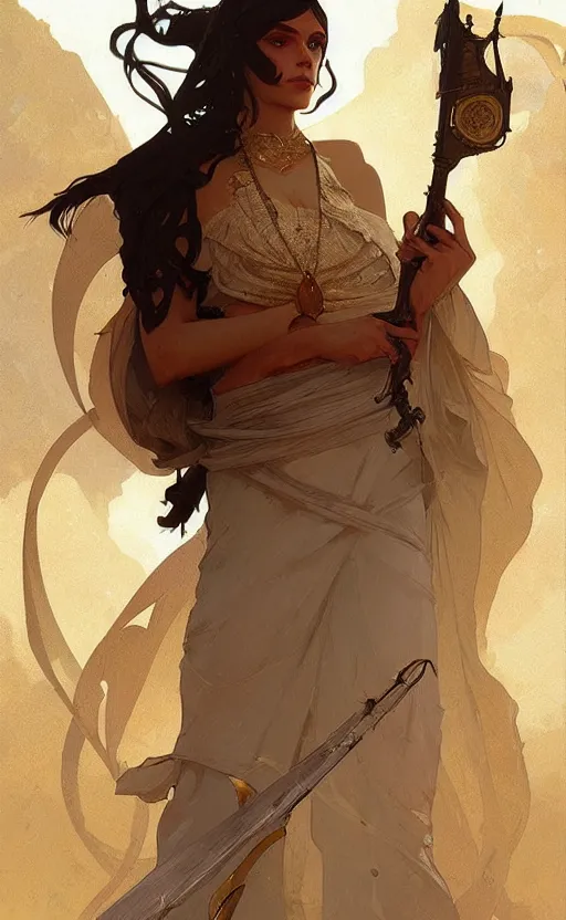 Image similar to a personification of the middle east, highly detailed, digital painting, artstation, concept art, sharp focus, illustration, art by greg rutkowski and alphonse mucha