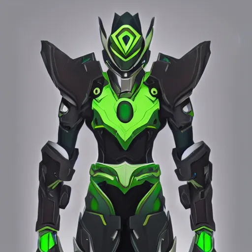 Image similar to digital concept art of a new Genji skin from Overwatch