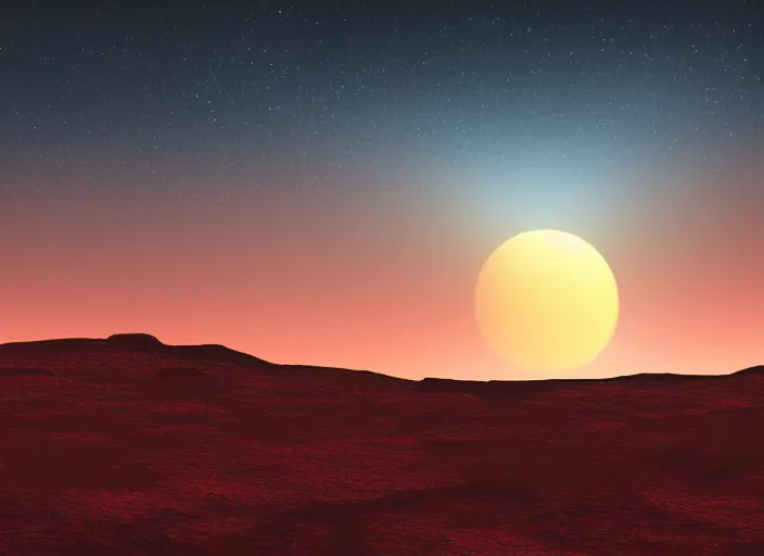 Image similar to beautiful blue sunset on Mars, detailed digital art, blue lighting