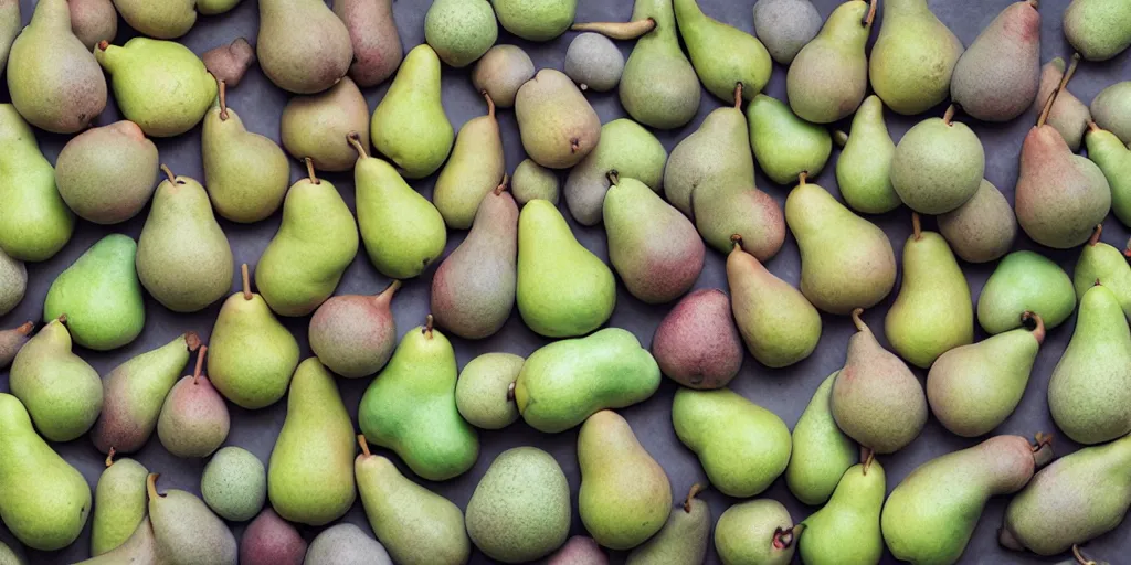 Prompt: a product picture of hundreds of pears, photographic filter, unreal engine 5, realistic, hyperdetailed, 8 k, cinematic, volumetric lighting, very realistic effect, hd, hdr, 4 k, sharp focus, octane render, ultra detailed, high resolution, trending on artstation in the style of albert dros glowing rich colors powerful imagery