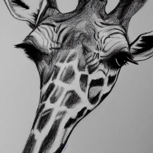 Prompt: a hyper realistic children's drawing of a giraffe