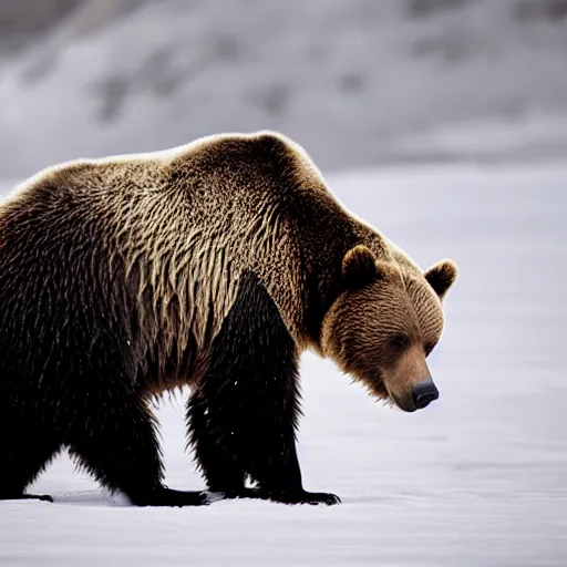 Prompt: grizzly bear made of diamond