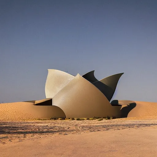 Image similar to architectural photograph by iwan baan of a playful building in the shape of a monitor lizard in the middle of the desert, designed by future systems