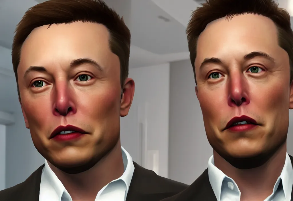 Image similar to a screenshot of elon musk in the video game in the sims. close up, 3 d rendering. unreal engine. amazing likeness. very detailed.