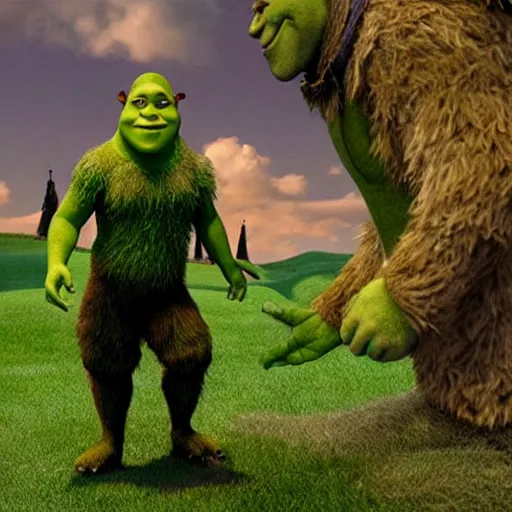 Image similar to Live action adaptation of Shrek (2041)