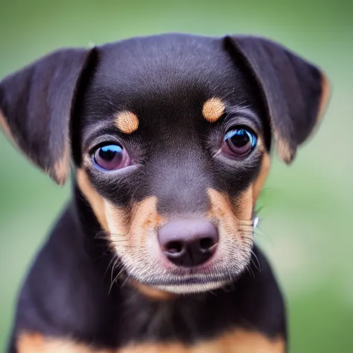 Prompt: closeup portrait photograph of chiweenie puppy, 4 k