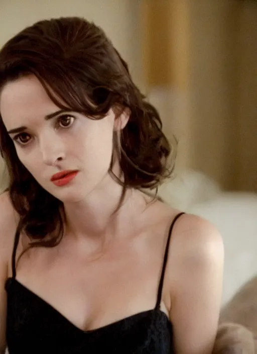 Prompt: Young Winona Ryder in Wolf of Wallstreet, HD screenshot