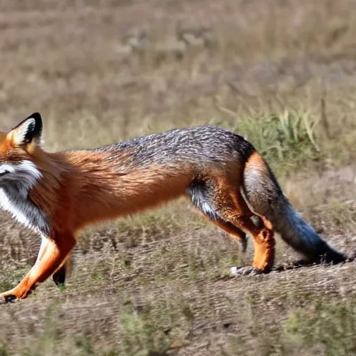 Prompt: fox on the run