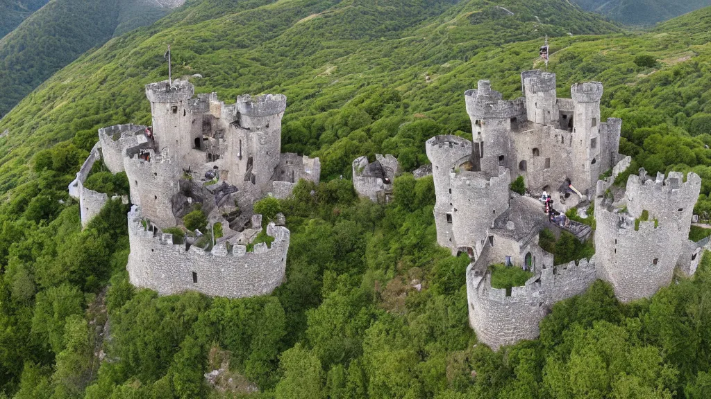 medieval castles birds eye view