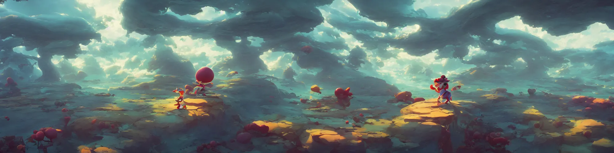 Prompt: 3 6 0 panoramic dynamics matte painting acrylic blur oil wonderland yoshi kurbi dofus, hight contrast,, behance hd by jesper ejsing, by rhads, makoto shinkai and lois van baarle, ilya kuvshinov, rossdraws global illumination