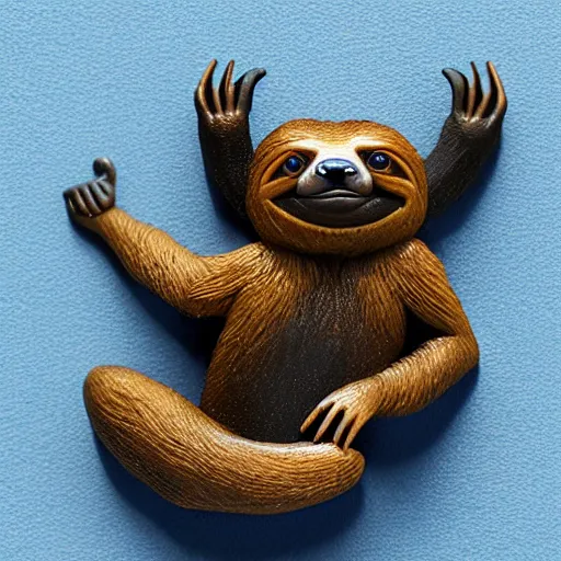 Image similar to 80mm resin detailed miniature of a sloth, Product Introduction Photos, 4K, Full body, simple background
