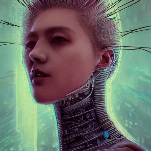 Image similar to hyperrealistic portrait of a woman monster astronaut, full body portrait, well lit, intricate abstract. cyberpunk, intricate artwork, by Tooth Wu, wlop, beeple. in the style of Jin Kagetsu, James Jean and wlop, highly detailed, sharp focus, intricate concept art, digital painting, ambient lighting, 4k, artstation