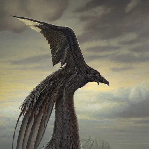 Image similar to thestral highly detailed, sharp focus, digital painting, oil painting, artwork, museum work, by Robert Bateman, by Carl Brenders,