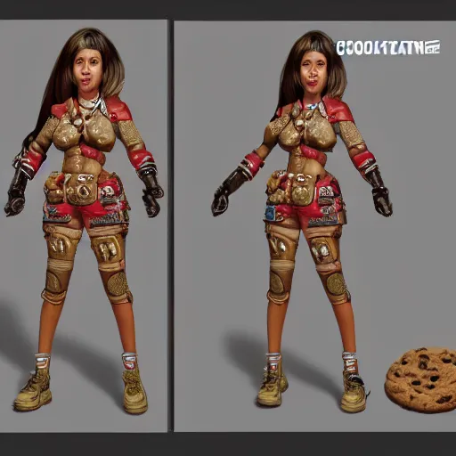 Prompt: female cookie, extremely detailed, 8k, trending on Artstation