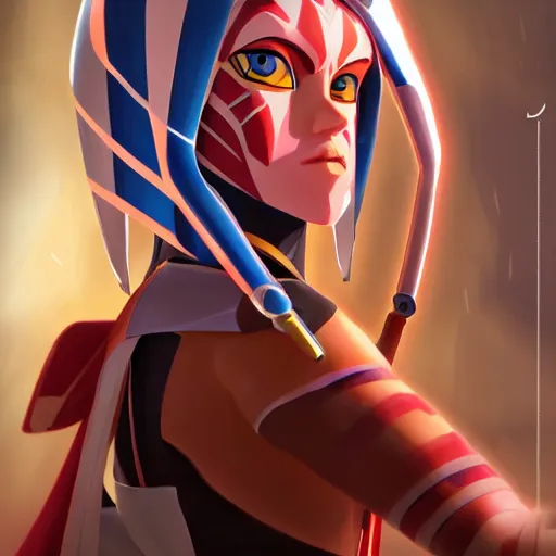 Image similar to portrait of ahsoka tano, anime fantasy illustration by tomoyuki yamasaki, kyoto studio, madhouse, ufotable, comixwave films, trending on artstation