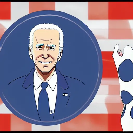 Image similar to female joe biden in anime style, high detail, anatomically correct,