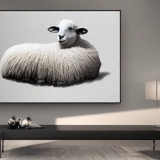 Prompt: Infinity recursion sheep , hyperrealism, no blur, 4k resolution, ultra detailed-i