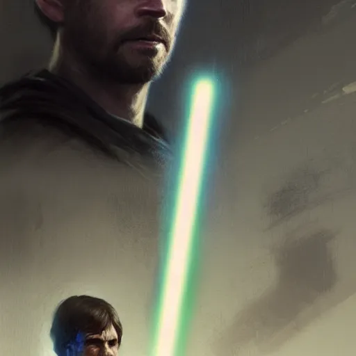 Prompt: A portrait of Paul Walker, jedi, Star Wars art, art by greg rutkowski, matte painting, trending on artstation