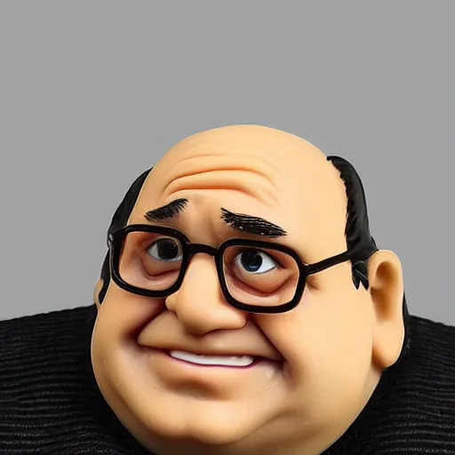 Prompt: Precious Moments cute porcelain figure of Danny Devito