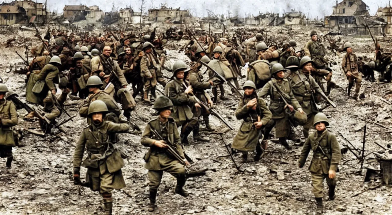 Prompt: first-world-war,colorised,photograph