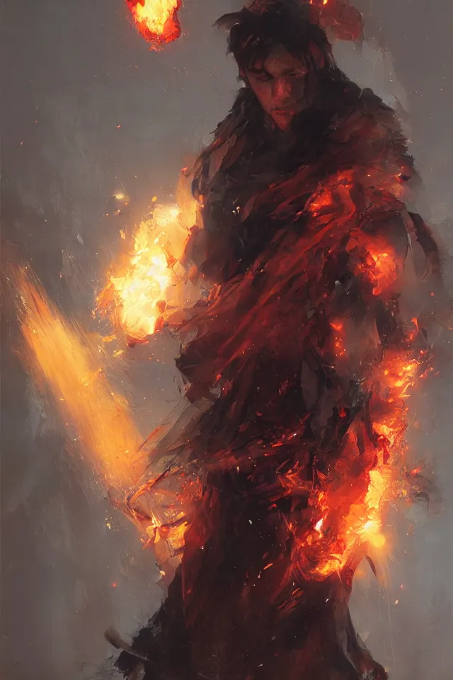 Image similar to The pyromancer by ruan jia