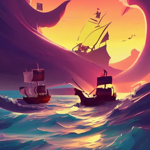 Image similar to painting treasure on sea of thieves game smooth median photoshop filter cutout vector, behance hd by jesper ejsing, by rhads, makoto shinkai and lois van baarle, ilya kuvshinov, rossdraws global illumination