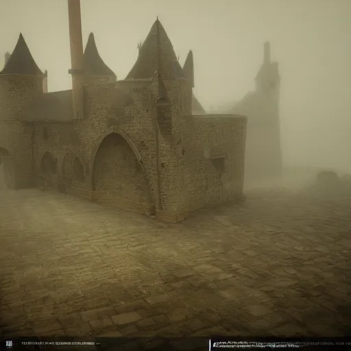 Image similar to medieval war foggy rainy award winning, trending on artstation, unreal engine