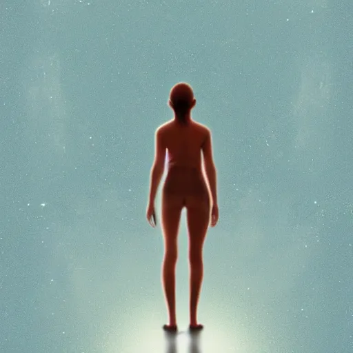 Image similar to standing on neptune, looking out into the vastness of space, digital art