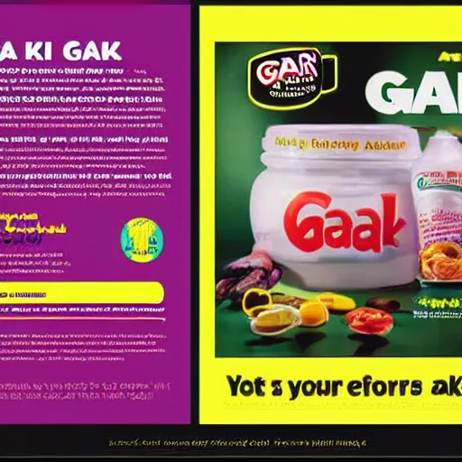 Prompt: advertisement for GAK