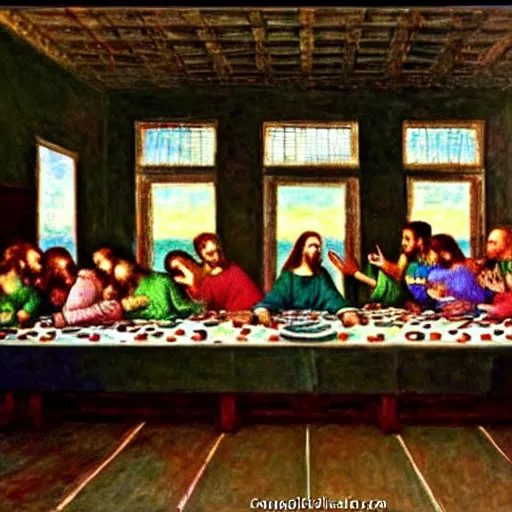 Image similar to the last supper, painted by monet