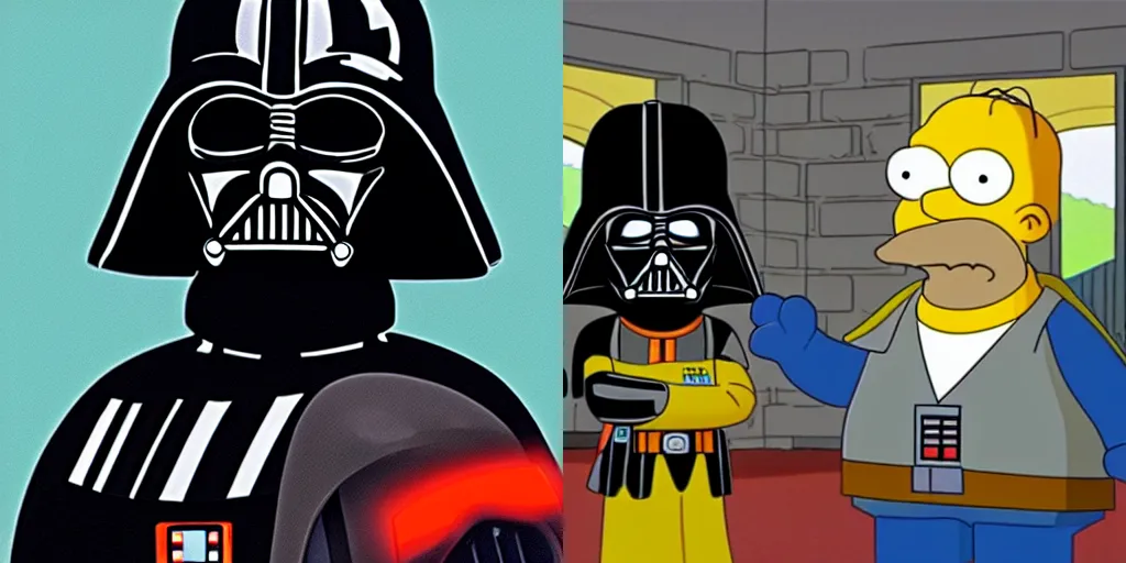 Prompt: darth vader in the simpsons