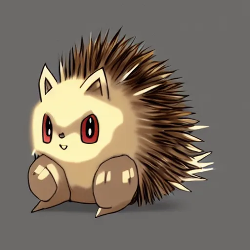 Image similar to A pokemon that looks like A hedgehog without thorns, covered with a layer of black fog ，Trending on art station. Unreal engine.