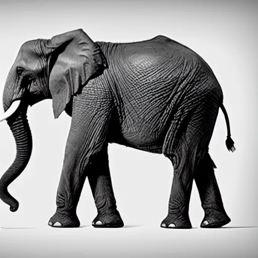 Image similar to A photo of an elephant, isometric view, white background