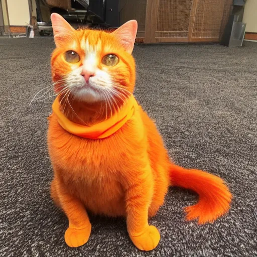 Prompt: orange cat wearing a bandana