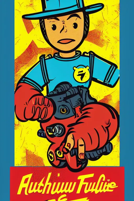 Image similar to fallout 7 6 retro futurist illustration art by butcher billy, sticker, colorful, illustration, highly detailed, simple, smooth and clean vector curves, no jagged lines, vector art, smooth andy warhol style