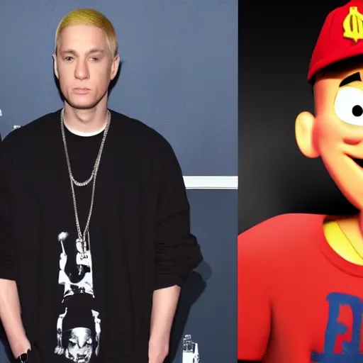 Image similar to Eminem in the pixar film,