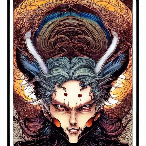 Prompt: portrait of crazy ariel, symmetrical, by yoichi hatakenaka, masamune shirow, josan gonzales and dan mumford, ayami kojima, takato yamamoto, barclay shaw, karol bak, yukito kishiro