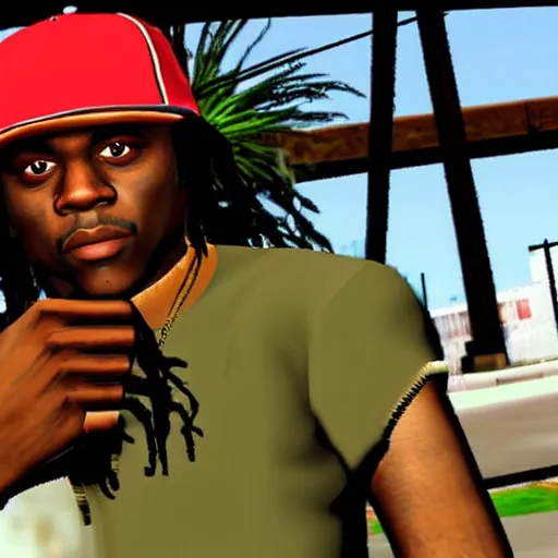 Image similar to Chief Keef in GTA San Andreas, video game screenshot