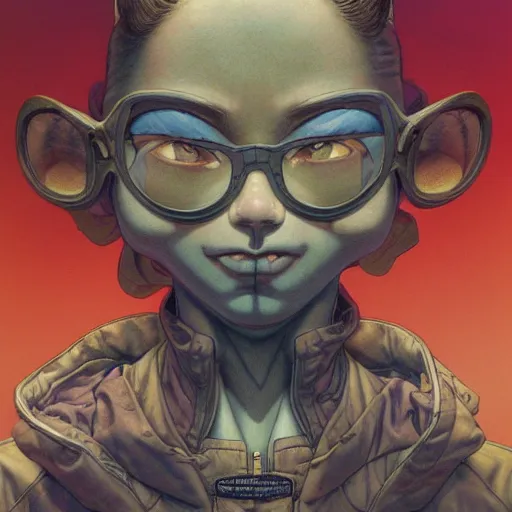 Image similar to citizen portrait soft light painted by james jean and katsuhiro otomo and erik jones, inspired by blacksad, smooth face feature, intricate oil painting, high detail illustration, sharp high detail, manga and anime 1 9 9 9