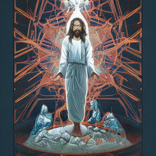 Image similar to the transfiguration of jesus christ, an ultrafine detailed painting by james jean, behance contest winner, vanitas, angular, altermodern